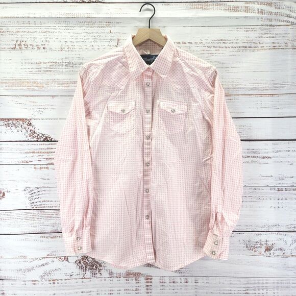 Wrangler Pink Breast Cancer Womens L Awareness Pearl Snap Western Shirt L/S - Picture 1 of 10